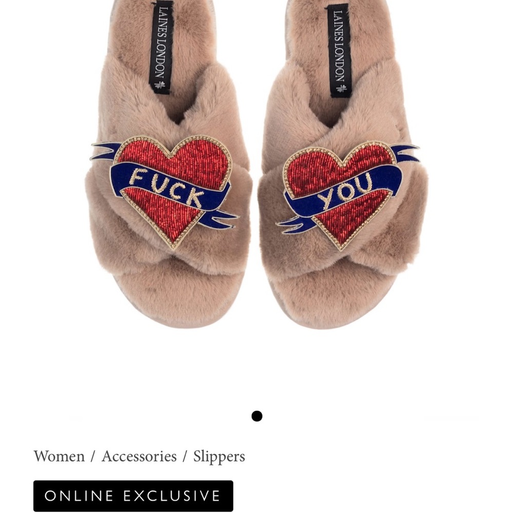 Never Worn - Laines London F*ck You Slippers